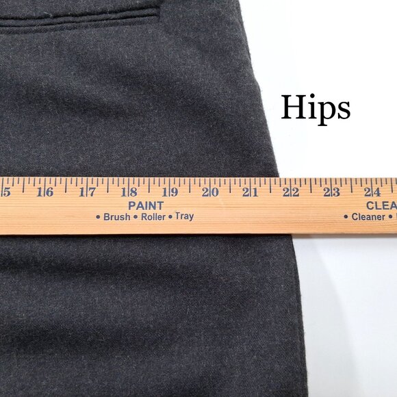 GARY GRAHAM Gray Merino Wool Fold Over Waist Leather Trim Avant Garde Pants 6 - Picture 12 of 16